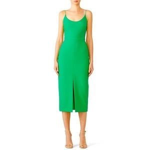 Christian Sirano Green midi spaghetti strap dress